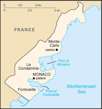 Detailed map of the real estate location Monaco